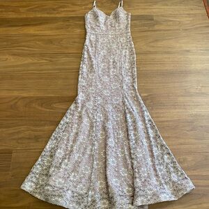 BCX Light Pink Lace Mermaid Maxi Dress